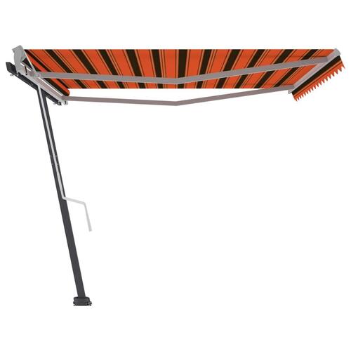 Fritstående markise 450x350 cm manuel betjening orange/brun