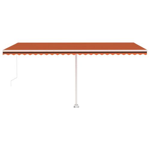 Fritstående markise 500x350 cm manuel betjening orange/brun