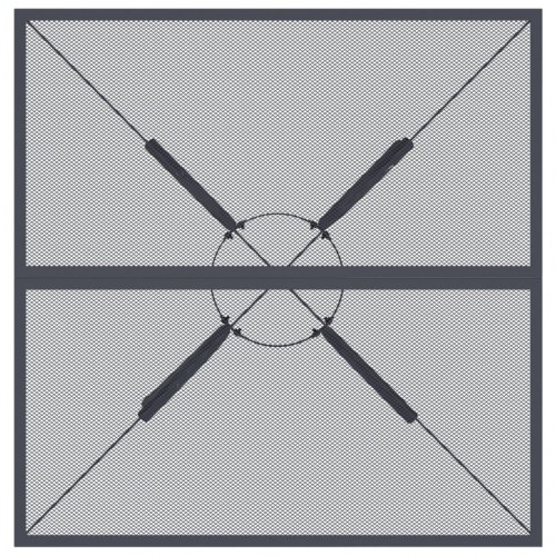 Havebord 80 × 80 × 72,5 cm i stål med mesh - antracitgrå