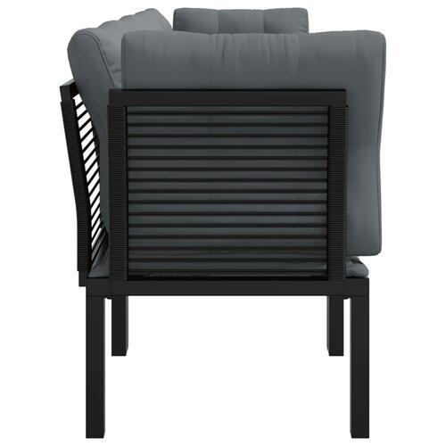 Loungesæt til haven 4 dele polyrattan sort og grå