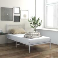 Sengestel 90x200 cm metal hvid