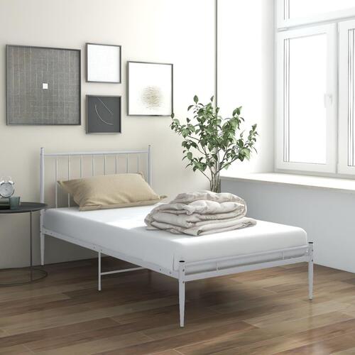 Sengestel 90x200 cm metal hvid