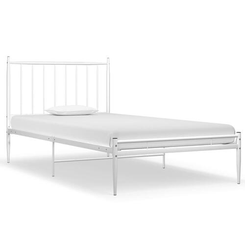 Sengestel 90x200 cm metal hvid