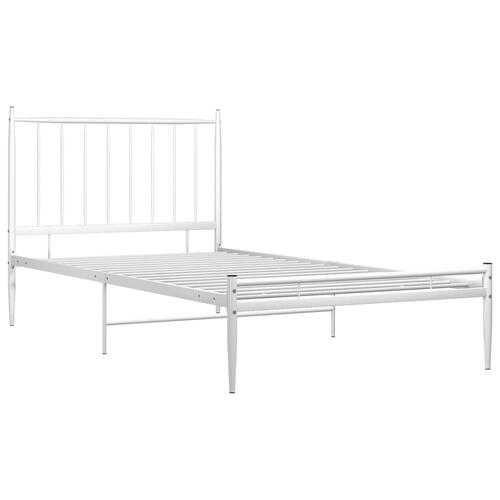 Sengestel 90x200 cm metal hvid