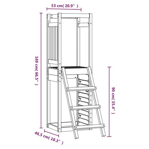 Legetårn 53x46,5x169 cm massivt fyrretræ