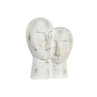 Dekorativ figur 23 x 10 x 30 cm Ansigt Gylden Aluminium Hvid