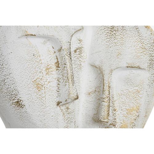 Dekorativ figur 23 x 10 x 30 cm Ansigt Gylden Aluminium Hvid