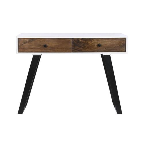 Konsol Metal Hvid Mangotræ 105 x 35 x 77 cm