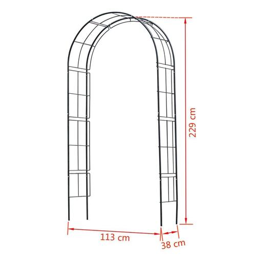 havebue 229x38x113 cm metal sort