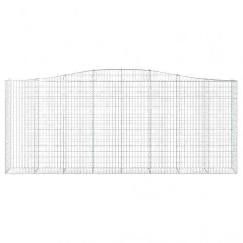 Buede gabionkurve - 7 stk. 400×50×160/180 cm i galvaniseret jern