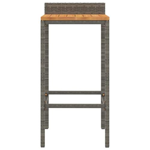 Barstole 4 stk. polyrattan og massivt akacietræ grå