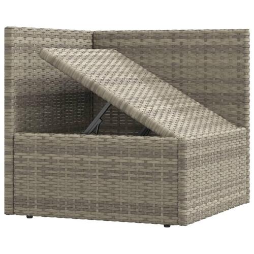 Loungesæt til haven 8 dele med hynder polyrattan grå
