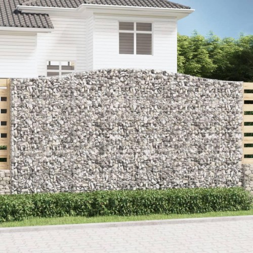 Buede gabionkurve - sæt med 3 stk., 400 × 50 × 220/240 cm i galvaniseret jern