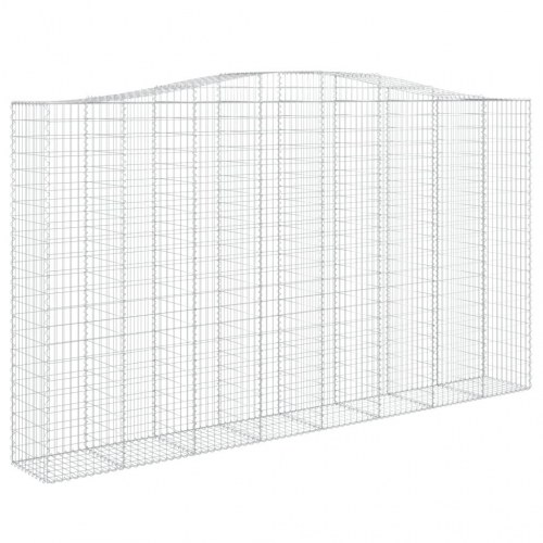 Buede gabionkurve - sæt med 3 stk., 400 × 50 × 220/240 cm i galvaniseret jern