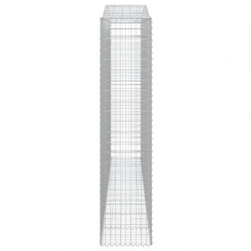 Buede gabionkurve - sæt med 3 stk., 400 × 50 × 220/240 cm i galvaniseret jern