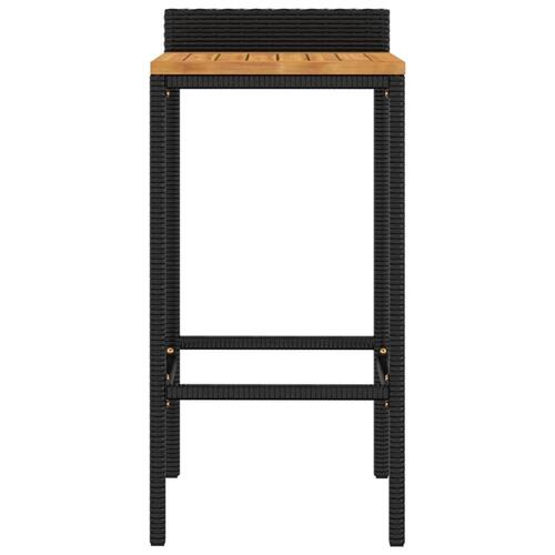 Barstole 4 stk. polyrattan og massivt akacietræ sort