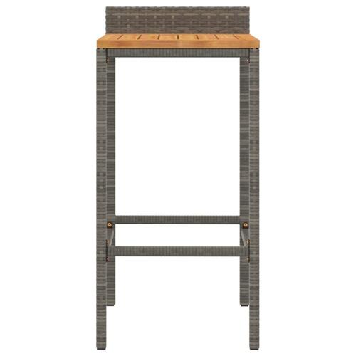Barstole 2 stk. polyrattan og massivt akacietræ grå