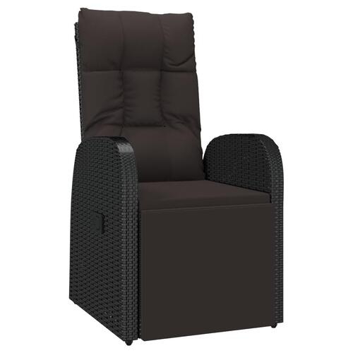 Loungesæt til haven 2 dele polyrattan og stål sort