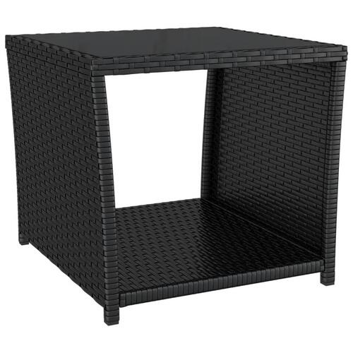 Loungesæt til haven 3 dele polyrattan og stål sort