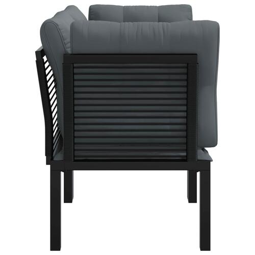 Hjørnemoduler til havesofa 2 stk. m. hynder polyrattan sort grå