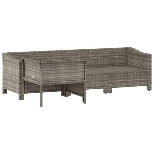 Loungesæt til haven 4 dele med hynder polyrattan grå
