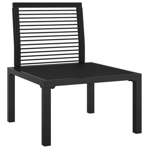 Havestol med hynder polyrattan sort og grå