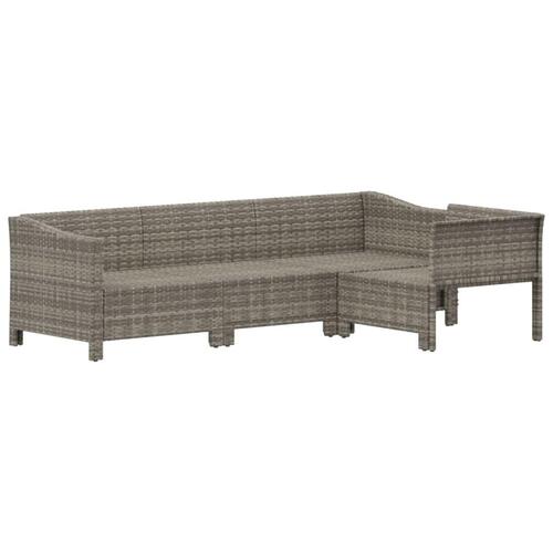 Loungesæt til haven 4 dele med hynder polyrattan grå