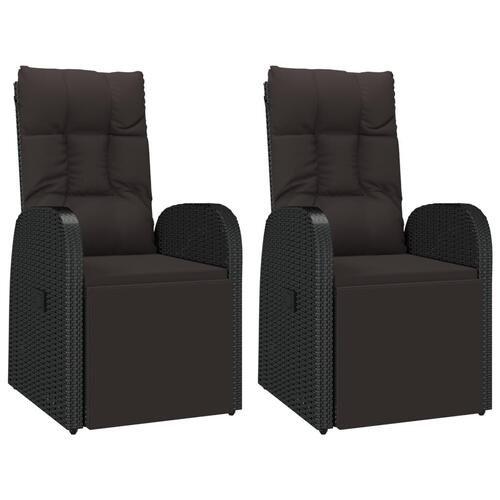 Loungesæt til haven 3 dele polyrattan og stål sort