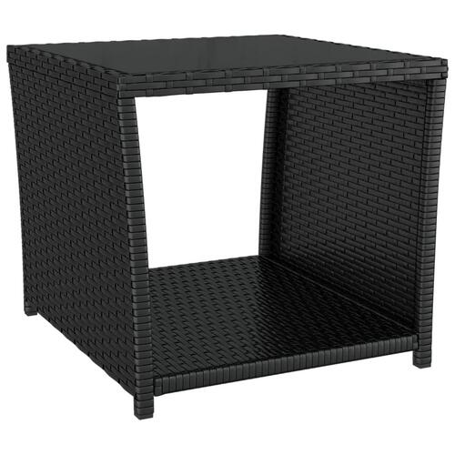 Loungesæt til haven 3 dele polyrattan og stål sort