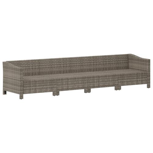 Loungesæt til haven 4 dele med hynder polyrattan grå