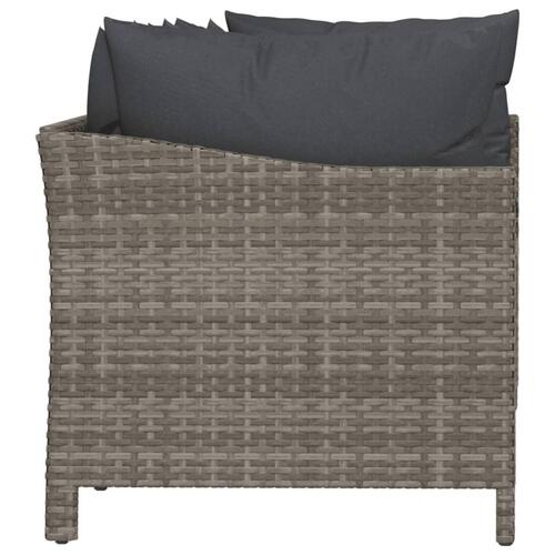 Loungesæt til haven 4 dele med hynder polyrattan grå