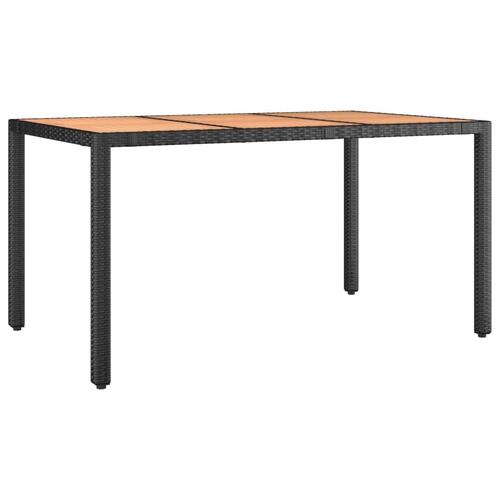 Spisebordssæt til haven 7 dele med hynder polyrattan sort