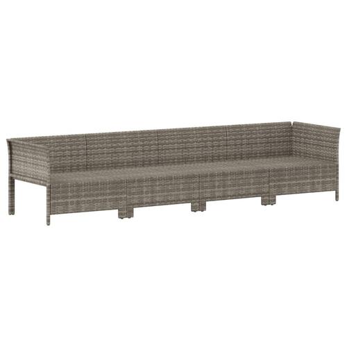 Loungesæt til haven 4 dele med hynder polyrattan grå