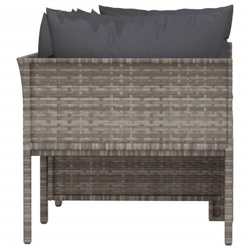 Loungesæt til haven 4 dele med hynder polyrattan grå