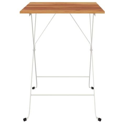 Foldbart bistrobord 55x54x71 cm massivt akacietræ og stål