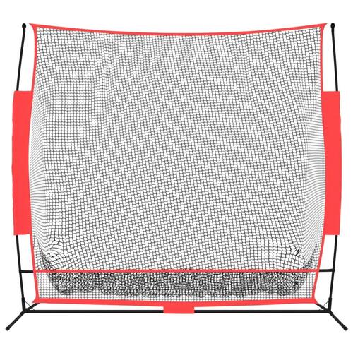 Bærbart baseballnet 215x107x216 cm polyester sort og rød