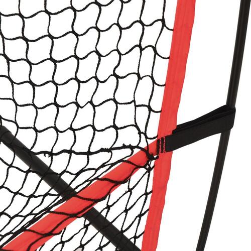Bærbart baseballnet 215x107x216 cm polyester sort og rød