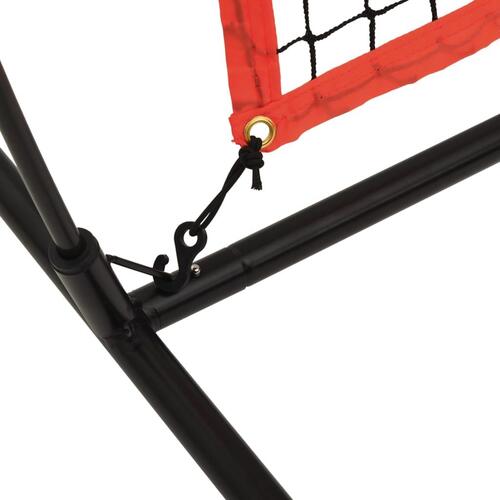 Bærbart baseballnet 215x107x216 cm polyester sort og rød