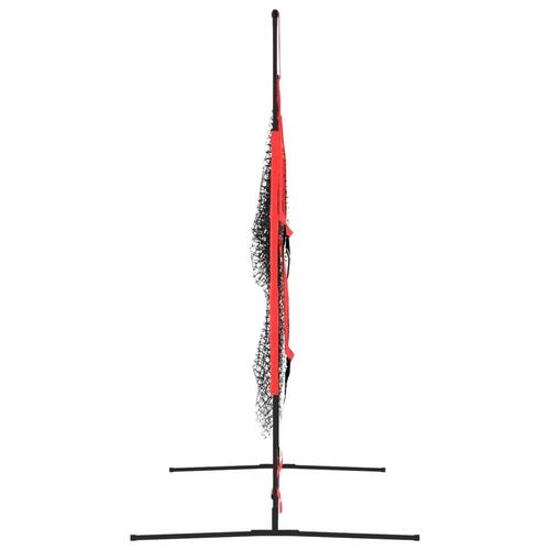 Bærbart baseballnet 183x105x183 cm polyester sort og rød