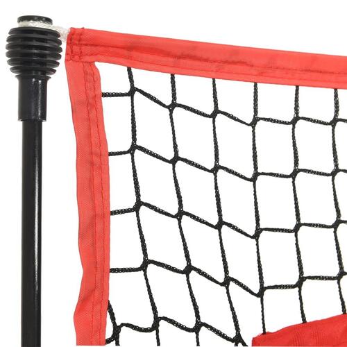 Bærbart baseballnet 183x105x183 cm polyester sort og rød