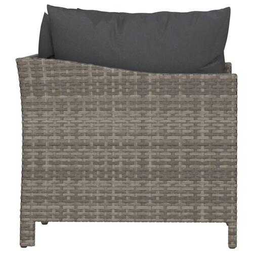 Loungesæt til haven 2 dele med hynder polyrattan grå