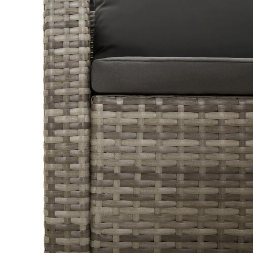 Loungesæt til haven 2 dele med hynder polyrattan grå