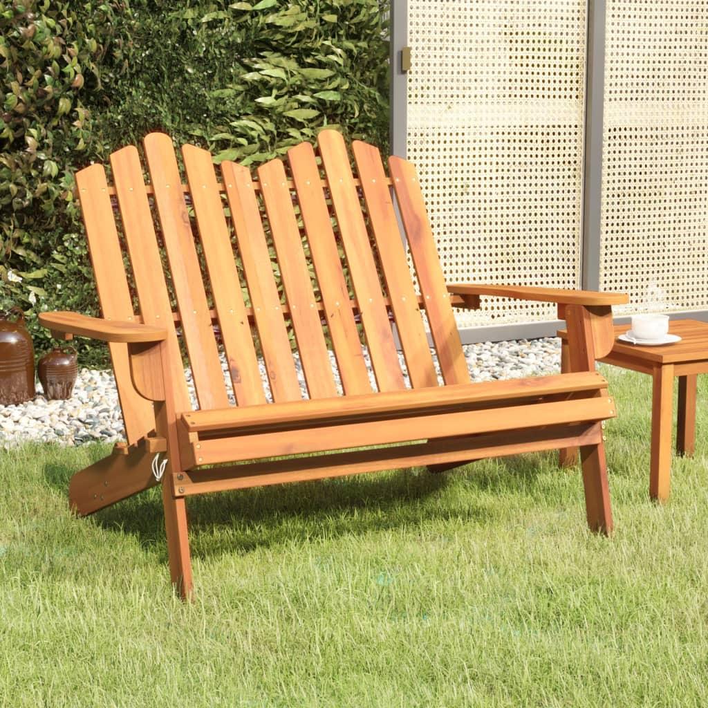 Adirondack-havebænk 126 cm massivt akacietræ billede