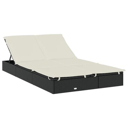 2-personers soleng rundt tag 211x112x140 cm polyrattan sort