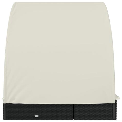 2-personers soleng rundt tag 211x112x140 cm polyrattan sort