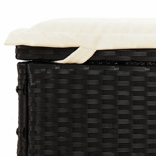 2-personers soleng rundt tag 211x112x140 cm polyrattan sort