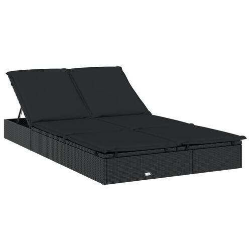 2-personers soleng rundt tag 211x112x140 cm polyrattan sort