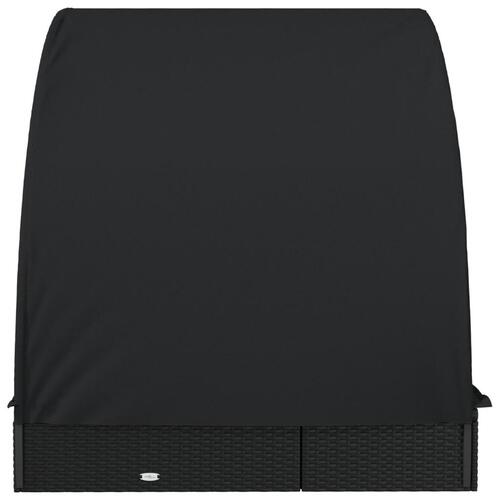 2-personers soleng rundt tag 211x112x140 cm polyrattan sort