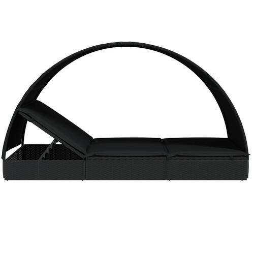 2-personers soleng rundt tag 211x112x140 cm polyrattan sort