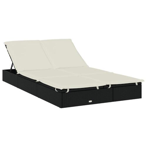 2-personers solseng foldbart tag 213x118x97 cm polyrattan sort